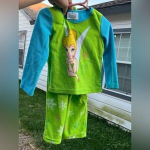 Disney Fairies tinker bell Green and Blue pajama set